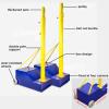Goakwwuz Volleyball and Badminton Poles with Nets, Adjustable Heights 5ft-6.8ft, Heavy Duty, Blue and Yellow, Nylon, Suitable for Volleyball and Badminton view 4