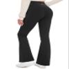 Desol Fleece Lined Hiking Pants Women, Winter Flare Leggings for Women Thermal Warm High Waist Snow Pants with Zipper Pockets for Outdoor Sports Black view 2