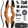 60" Black Hunter Recurve Bow Wood Takedown Bow Right/Left Hand for Adults American Hunting Longbow 20-60lbs for Archery Hunting Shooting Practice (Orange, 20LBS, Right Hand) view 1