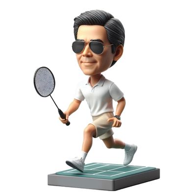 Customized Badminton Player Bobblehead Figures 6-8'' Male Shuttlecock Custom Bobbleheads Personalized Sports Figurine Sports Day Gift Badminton Court Office Decor Souvenir Collectibles