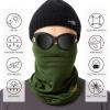 BASSDASH Fleece Neck Gaiter with Nose Hole Winter Face Mask for Men Women Windproof Scarf for Fishing Hunting Skiing Army Green view 4