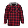 XUNRYAN Mens Flannel Jacket with Hood Quilted Lined Plaid Jacket Cotton Button Down Shirt Jackets Casual Hoodies Outerwear view 2