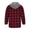 XUNRYAN Mens Flannel Jacket with Hood Quilted Lined Plaid Jacket Cotton Button Down Shirt Jackets Casual Hoodies Outerwear view 3