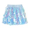 Miipat Girls Sequin Skirt Sparkly Mermaid Mini Skirt Little Kids Glitter Dance Party Skirt(MermaidBlue,3-4T) view 1