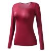 Womens Fashion T-Shirts Fall Winter Ultra-Thin Long-Sleeve Warm Top Slim Bottoming Shirt Comfortable Soft Pants Suit Red view 1