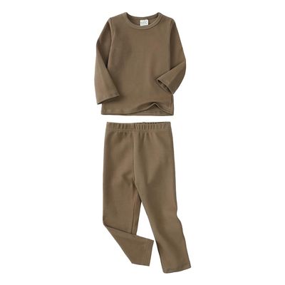 Kids Tales Boys Girls 2Pcs Cotton Sweatsuit Toddler Solid Sweatshirt + Sweatpants Outfits Set Little Kids Pullover Tracksuit