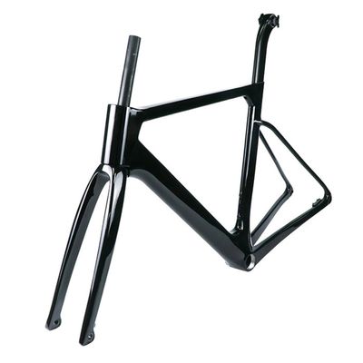 BSFHQS 700C Road Bike Frameset 44cm 47cm 50cm 53cm 56cm Wind Breaker Racing Bike Frame Carbon Fiber Disc Brake Frames Thru Axle F100mm R142mm(47cm)