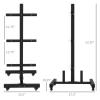 Plate Rack, Olympic Plate Rack for 2" Weight Plates and Barbells, with 4 Transport Wheels and 6 Retaining Clips, 440 Lbs. view 2