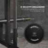 Plate Rack, Olympic Plate Rack for 2" Weight Plates and Barbells, with 4 Transport Wheels and 6 Retaining Clips, 440 Lbs. view 3