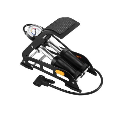 Bike Foot Pump Foot Air Pump Portable Heavy Duty High Pressure Pedal Inflator Car Air Pump Vehicles Sports Balls Car(Silver)