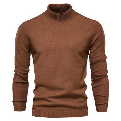 Zhyaj Men's Turtleneck Sweaters Long Sleeve Knitted Pullover Basic Slim Fit Sweaters Trendy Casual Soft Comfy Crew Neck Pullover Sweater