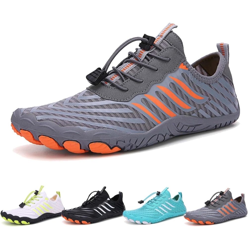 Grounded Footwear for Women Barefoot Shoes, Grounded Footwear for Mens Barefoot Shoes, 2025 New Upgrade Comfortable Lightweight Non-Slip Water Shoes Wide Toe Box Grey