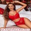 Avidlove Lingerie Sets for Women Bra and High Waist Panty Set 2 Piece Lace Babydoll Outfits Red S view 3