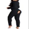 UAURORAO Women Christmas One Piece Pajamas Bodycon Striped Xmas Onesie Pjs Cute Printed Holiday Sexy Butt Flap Jumpsuit Sleepwear(Casual Black,Small) view 1