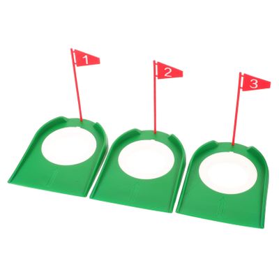 Gogogmee 3pcs Golf Hole Cup Ring Set with Flag for Putting Practice Durable Training Aid for Golf Enthusiasts for Backyard and Home Use