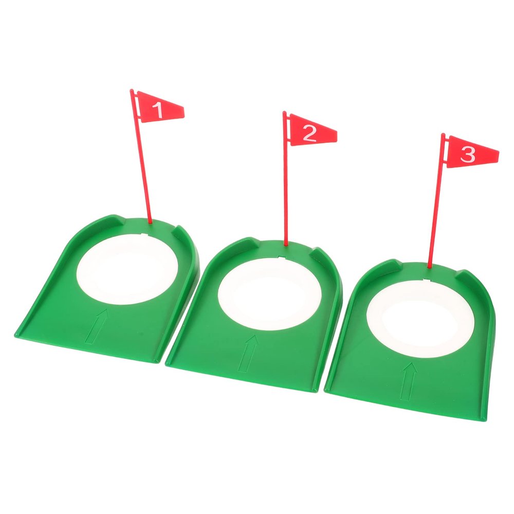 Gogogmee 3pcs Golf Hole Cup Ring Set with Flag for Putting Practice Durable Training Aid for Golf Enthusiasts for Backyard and Home Use