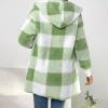 GOHRSHA Womens Hooded Fuzzy Sherpa Lined Fleece Jacket Open Front Buffalo Plaid Cardigan Comfy Soft Winter Clothes view 3