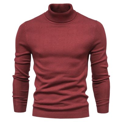 Zhyaj Men's Turtleneck Sweaters Long Sleeve Knitted Pullover Basic Slim Fit Sweaters Trendy Casual Soft Comfy Crew Neck Pullover Sweater