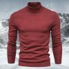 Zhyaj Men's Turtleneck Sweaters Long Sleeve Knitted Pullover Basic Slim Fit Sweaters Trendy Casual Soft Comfy Crew Neck Pullover Sweater view 2