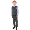 YoTsaiSpring Boys Uniform Pants Herringbone Tweed Pants Slim Fit School Dress Pants for Boy Wool Blend Formal Winter Deep Gray Boys Pants Size 8 view 2