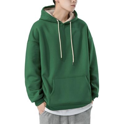 Cambkatl Men's Fleece Sherpa Lined Winter Hoodie Sweatshirt, Loose Long Sleeve Pullover Casual Thermal Hooded Sweater Tops