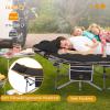 LOENIY 2 Pack Wide Folding Camping Cots with Pillow & Extra Thick 3 Inch Matress, Cots for Sleeping 900 LBS, Camping Bed for Adults with Cushion, Sleeping Cot (Black) view 4