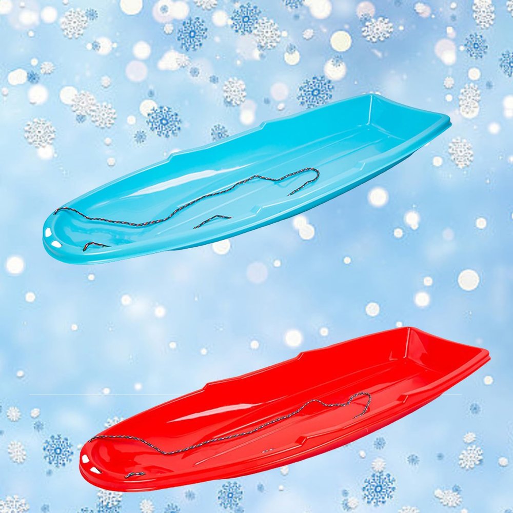 Children's Two-Person Two-Seater Sledges, Anti-Freezing Wear Skis, Thickened Boat-Shaped Sledges, Winter Plastic Sledges