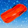 Children's Sledge, Thickened Double Sledge, Multi-Coloured Sledges, Snow Sledge with Backrest view 1