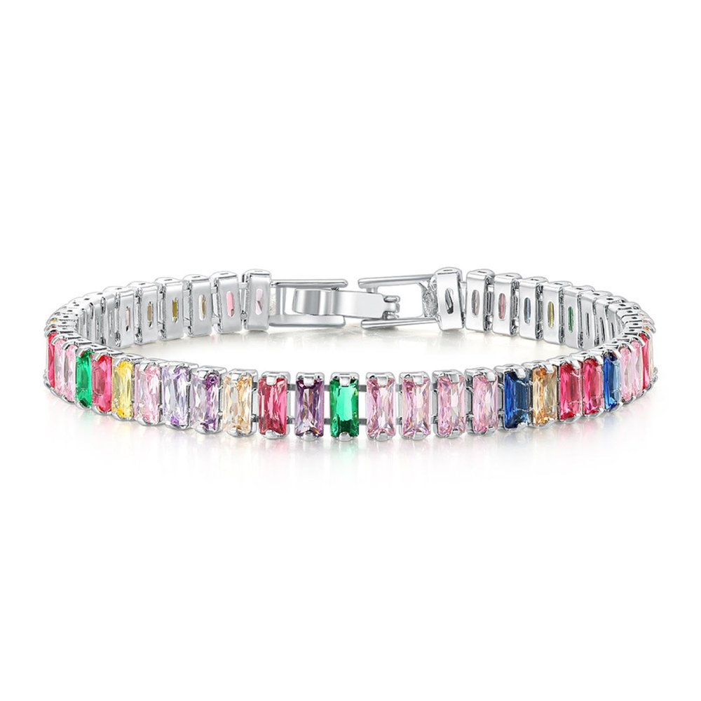 FFKAIVHSL 2.5 * 5mm Colored Zircon Bracelet Men's and Women's Tennis Bracelets