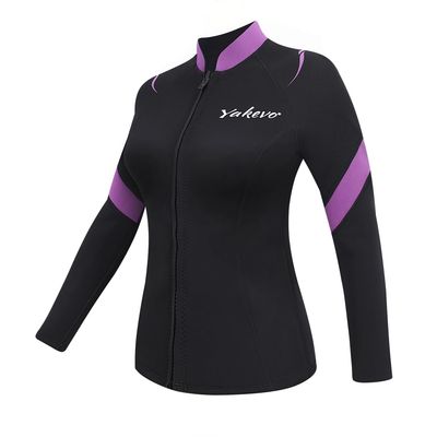 INTBOSS Womens Wetsuit Top 3mm,Neoprene Wetsuit Jacket Women Long Sleeve Wetsuit Top Women Front Zip Warm Wet Suit Jackets for Women Thermal Womens Wetsuit Shirt Swimming Kayaking Diving
