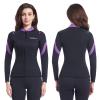 INTBOSS Womens Wetsuit Top 3mm,Neoprene Wetsuit Jacket Women Long Sleeve Wetsuit Top Women Front Zip Warm Wet Suit Jackets for Women Thermal Womens Wetsuit Shirt Swimming Kayaking Diving view 2