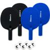 Cannon Sports Unbreakable Table Tennis Paddle Set - 4 Rackets with 6 Pack of 3-Star Table Tennis Balls  Portable Set for 4 Players (2 Black + 2 Blue Paddles + 6 White Balls) view 1