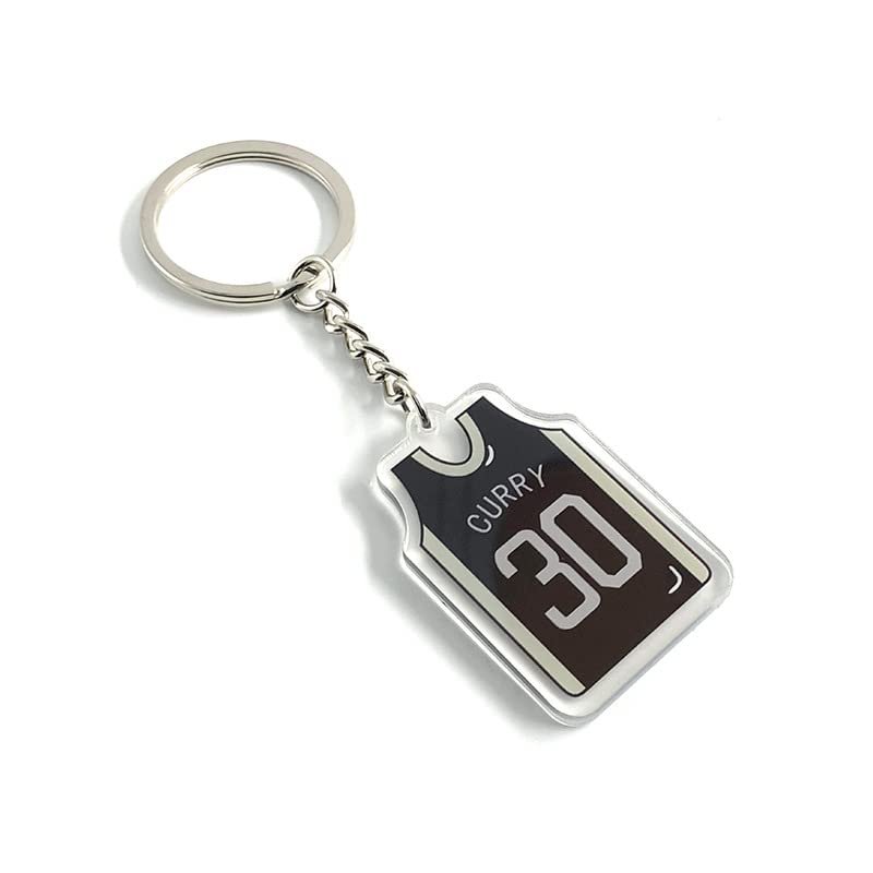Stephen Curry Keychain  #30 Mini Jersey Basketball Collectible  Steph Chef Gift for Fans  Splash Brother Accessory for Bags & Keys