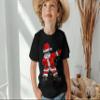 UNIDESGIFTS Dabbing Santa Shirt for Boys Girls Christmas Tree Lights Ugly Sweater for Kids Toddler Funny X-mas Gifts Sweatshirt Size 3T Black view 2