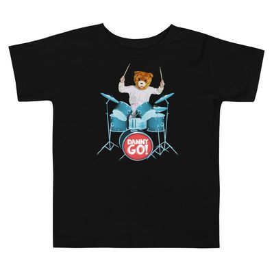 Danny Go!, Baby Toddler, Bearhead Drummer Short Sleeve Tee Shirt Black