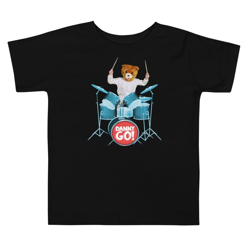 Danny Go!, Baby Toddler, Bearhead Drummer Short Sleeve Tee Shirt Black