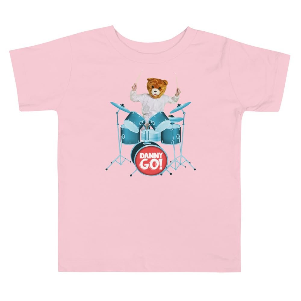 Danny Go!, Baby Toddler, Bearhead Drummer Short Sleeve Tee Shirt Pink
