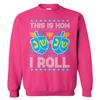 "This Is How I Roll - Driedel Hanukkah Unisex Crewneck Sweatshirt (Pink, Medium)" view 1