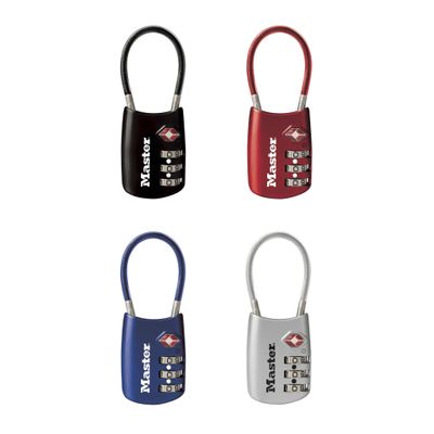Master Lock Set Your Own Combination TSA Approved Luggage Lock, Travel Zipper Padlock is Perfect for Suitcases, Bags, or Backpacks, 4 Pack, Color May Vary, 4688EC4