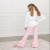 RuffleButts Baby/Toddler Girls Stretchy Flare Pants w/Ruffles - Pink Kids, 6 view 2