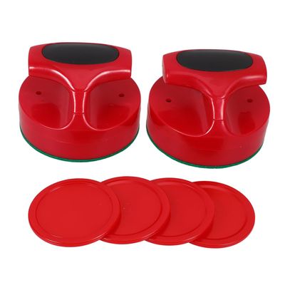 Abaodam Mini Air Hockey Pucks and Paddles Set Red Strikers and Goalies for Enhanced Complete Air Hockey Accessories for Game Tables