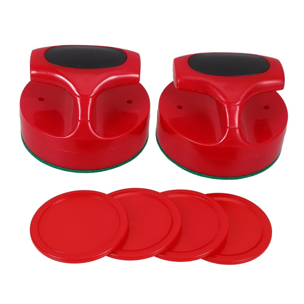 Abaodam Mini Air Hockey Pucks and Paddles Set Red Strikers and Goalies for Enhanced Complete Air Hockey Accessories for Game Tables