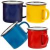 BCOATH 4pcs Portable Camping Mugs Enamel Coffee Cups Tea Cups Water Reusable Enamel Mugs Retro Style for Outdoor Travel