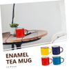 BCOATH 4pcs Portable Camping Mugs Enamel Coffee Cups Tea Cups Water Reusable Enamel Mugs Retro Style for Outdoor Travel view 3