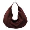ALINUOYQ Women Suede Shoulder Bag Slouchy Underarm Bag with Zipper Large Capacity Handbag for Work Travel (Reddish Brown) view 1