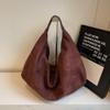 ALINUOYQ Women Suede Shoulder Bag Slouchy Underarm Bag with Zipper Large Capacity Handbag for Work Travel (Reddish Brown) view 3