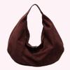 ALINUOYQ Women Suede Shoulder Bag Slouchy Underarm Bag with Zipper Large Capacity Handbag for Work Travel (Reddish Brown) view 4
