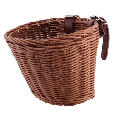 WHAMVOX 1pc Detachable Retro Front Basket for Boy Girl s Bike Capacity Storage Basket Easy to Install for Outdoor Riding Tea Design