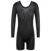 BAOHULU Leotard for Girls Gymnastics Toddler Tank Biketards Shorts Shiny Diamond Kids Dancewear B390_Black_150 view 1