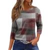 3/4 Sleeve Women Tops 2025 Spring Crewneck Print Shirt Casual Lightweight Loose Tunic Shirts Three Quarter Length Tshirt view 1
